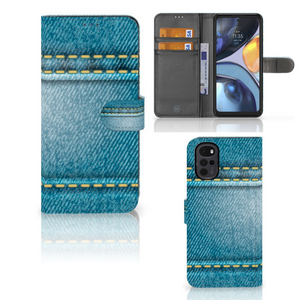 Motorola Moto G22 Wallet Case met Pasjes Jeans