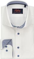 Liefling Heren Overhemd Wit Navy Contrast Twill Cutaway Tailored Fit Liefling Heren Overhemd Wit Navy Contrast Twill Cutaway Tailored Fit