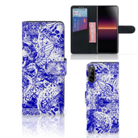 Telefoonhoesje met Naam Sony Xperia L4 Angel Skull Blauw - thumbnail