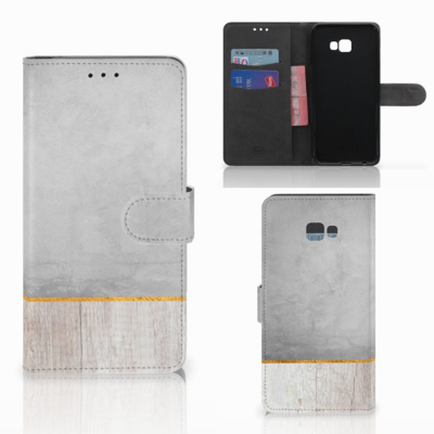 Samsung Galaxy J4 Plus (2018) Book Style Case Wood Concrete