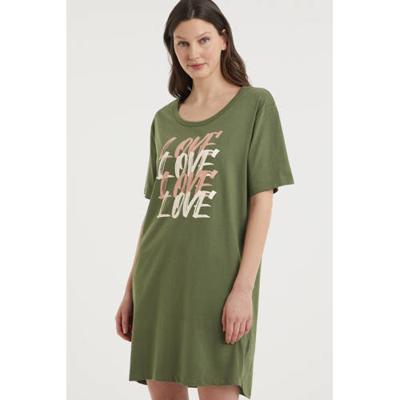 Dreamcovers nachthemd met printopdruk olijfgroen
