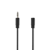 Nedis CAGL22050BK20 Stereo-audiokabel 3,5 Mm Male 3,5 Mm Female Vernikkeld 2.00 M Rond Zwart Label