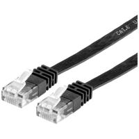 VALUE UTP Cat.6 Flat Network Cable, black 1 m1 netwerkkabel Zwart 1 m Cat6 U/UTP (UTP) - thumbnail