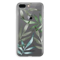 Tropical watercolor leaves: iPhone 8 Plus Transparant Hoesje - thumbnail