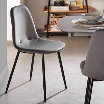 Kave Home Eetkamerstoel 'Yaren' Velvet, kleur Grijs