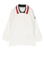 Moncler Enfant polo à patch logo - Blanc