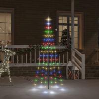 VidaXL Vlaggenmast kerstboom 108 LED&apos;s meerkleurig 180 cm - thumbnail