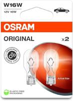 OSRAM ORIGINAL LINE 12V, W16W, Signaallamp, Metalen Wedbe Base, Dubbele Blister (2 lampen)