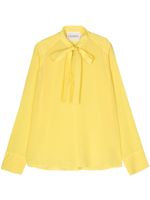 Closed blouse en soie - Jaune - thumbnail