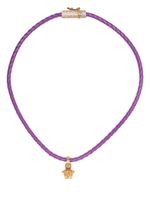 Versace collier en cuir à pendentif Medusa - Violet