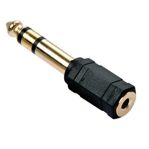 LINDY 35620 Adapter Jackplug Audio Adapter [1x Jackplug male 6,3 mm - 1x Jackplug female 3,5 mm] Zwart