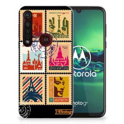 Motorola Moto G8 Plus Siliconen Back Cover Postzegels
