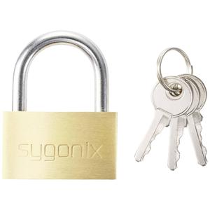 Sygonix SY-5045284 Hangslot 39.8 mm Verschillend sluitend Goud-geel Sleutelslot