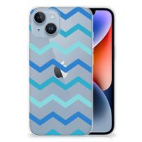 Apple iPhone 14 TPU bumper Zigzag Blauw - thumbnail