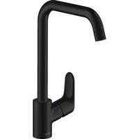 Hansgrohe Focus 1-gats keukenkraan 260 m. hoge draaibare uitloop instelbaar 110°, 150° en 360° mat zwart 31820670 - thumbnail