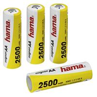 Hama AA batterijen 4-pack (2500 mAh, alkaline batterijen, 4x NiMH batterij, 1,2 V)