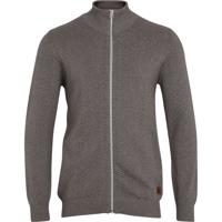 Kronstadt Trui Donkergrijs Katoen Carlo Zip Regular Fit
