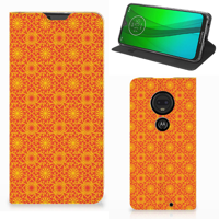Motorola Moto G7 | G7 Plus Hoesje met Magneet Batik Oranje