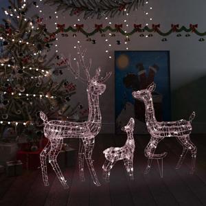 VidaXL Kerstversiering rendierfamilie 300 LED&apos;s warmwit acryl