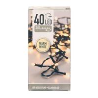 Bellatio decorations Kerstboomverlichting - warm wit - 40 LEDs - 3 m - thumbnail