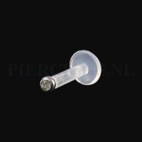 Labret 1.6 mm flexibel klein kristal