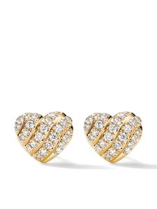 David Yurman puces d'oreilles Cable Collectibles Heart en or 18ct serties de diamants