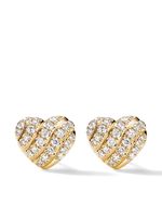 David Yurman puces d'oreilles Cable Collectibles Heart en or 18ct serties de diamants