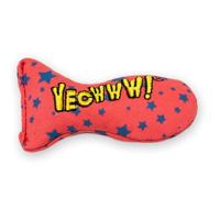 YEOWWW Stinkies Stars Kattenspeelgoed, rood met blauwe sterren