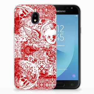 Silicone Back Case Samsung Galaxy J3 2017 Angel Skull Rood