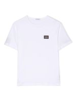 Dolce & Gabbana Kids t-shirt en coton à plaque logo - Blanc - thumbnail