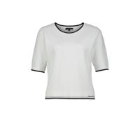 Claudia Sträter trui met contrastbies en borduursels wit/donkerblauw