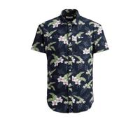 JACK & JONES ESSENTIALS gebloemd slim fit overhemd Jack blauw