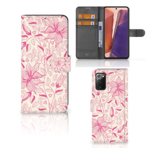 Samsung Galaxy Note 20 Hoesje Pink Flowers