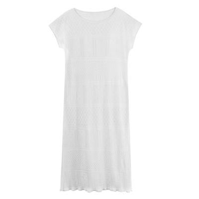 Lang nachthemd in feminien ajour, natuurwit 40/42