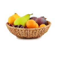 Kinvara Fruitschaal/fruitmand Rattan - gevlochten riet - D34 x H9 cm - naturel - rond - thumbnail