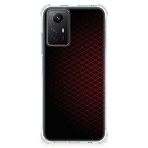 Xiaomi Redmi Note 12s Doorzichtige Silicone Hoesje Geruit Rood