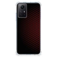 Xiaomi Redmi Note 12s Doorzichtige Silicone Hoesje Geruit Rood - thumbnail