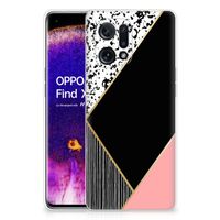 OPPO Find X5 TPU Hoesje Zwart Roze Vormen