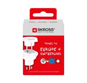 Skross 1.500206-E netstekker adapter Type J (CH) Universeel Wit