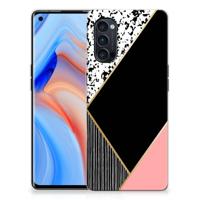 OPPO Reno4 Pro 5G TPU Hoesje Zwart Roze Vormen