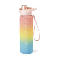 Motivatie waterfles 1 liter - regenboog