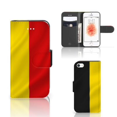 Apple iPhone 5 | 5s | SE Bookstyle Case Belgische Vlag Apple iPhone 5 | 5s | SE Bookstyle Case Belgische Vlag