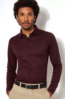 Desoto Slim Fit Jersey shirt paars, Effen - thumbnail