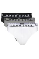 Hugo Boss 3-pack Brief / Slip Cotton Stretch Wit, Zwart, Grijs