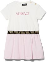 Versace Kids robe à logo brodé - Blanc