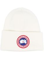 Canada Goose bonnet en laine à patch logo - Blanc