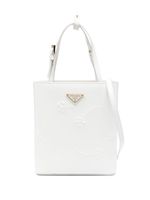 Prada sac cabas à fleurs embossées - Blanc