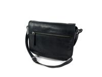 Trendy kleptasje schoudertasje COCO wax Pull Up zwart