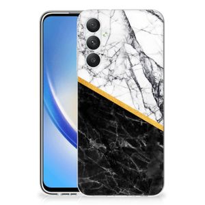 Samsung Galaxy A05S TPU Siliconen Hoesje Marmer Wit Zwart - Origineel Cadeau Man