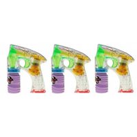 3x Bellenblaas speelgoed pistool met LED licht 14 cm - thumbnail